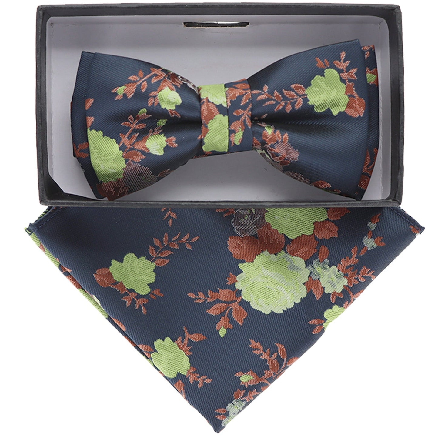 Vittorio Farina Boy's Floral Print Design Bow Tie & Pocket Square in Gift Box