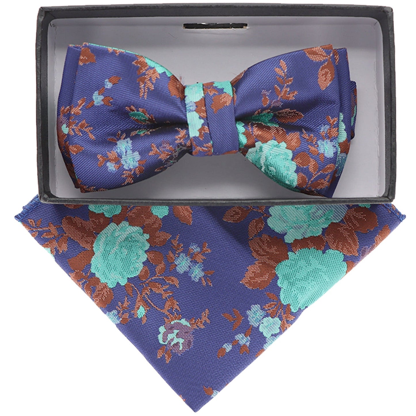 Vittorio Farina Boy's Floral Print Design Bow Tie & Pocket Square in Gift Box