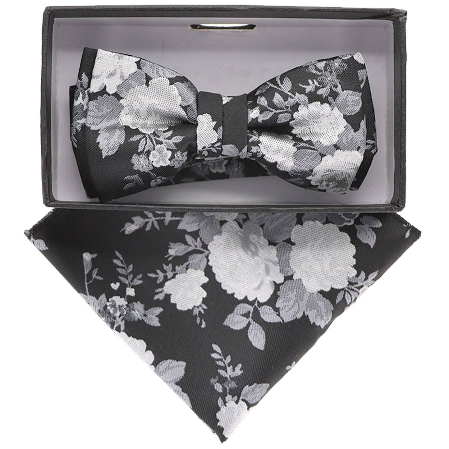Vittorio Farina Boy's Floral Print Design Bow Tie & Pocket Square in Gift Box