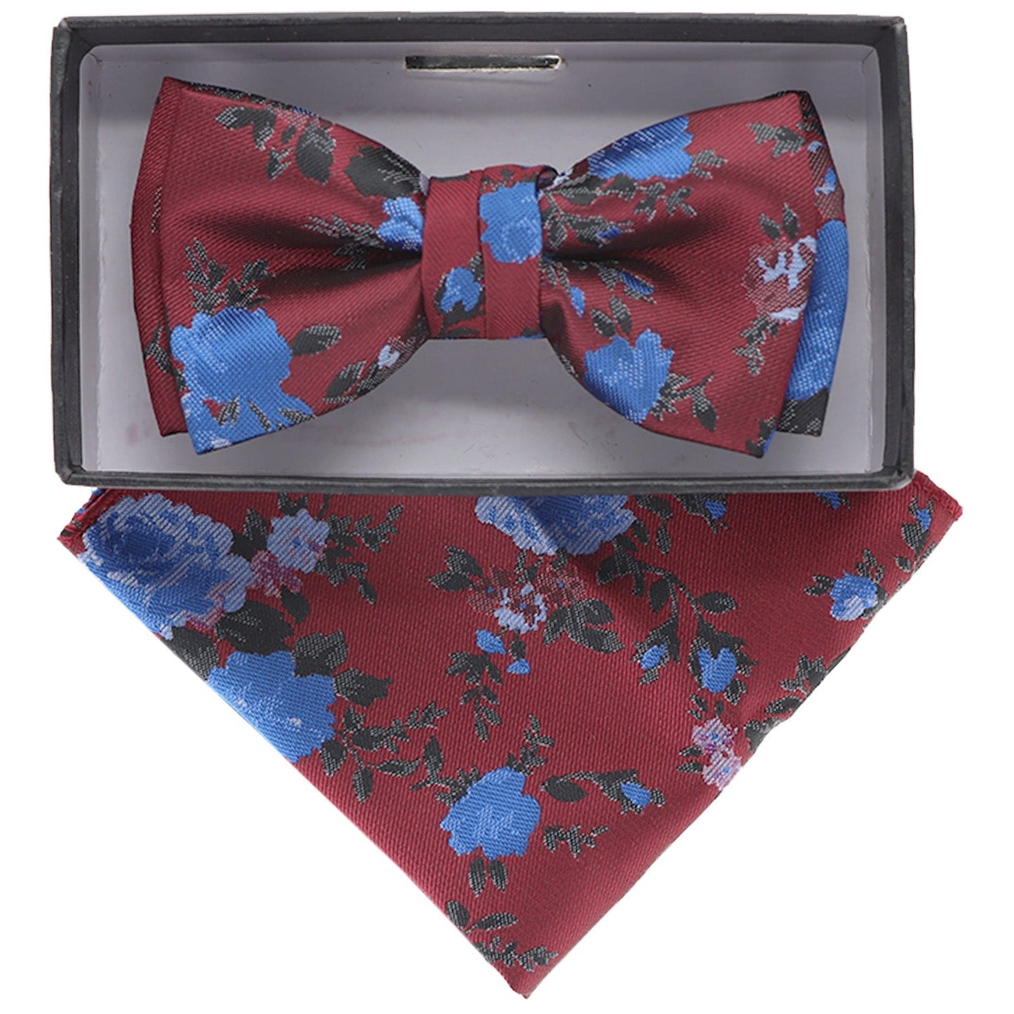 Vittorio Farina Boy's Floral Print Design Bow Tie & Pocket Square in Gift Box