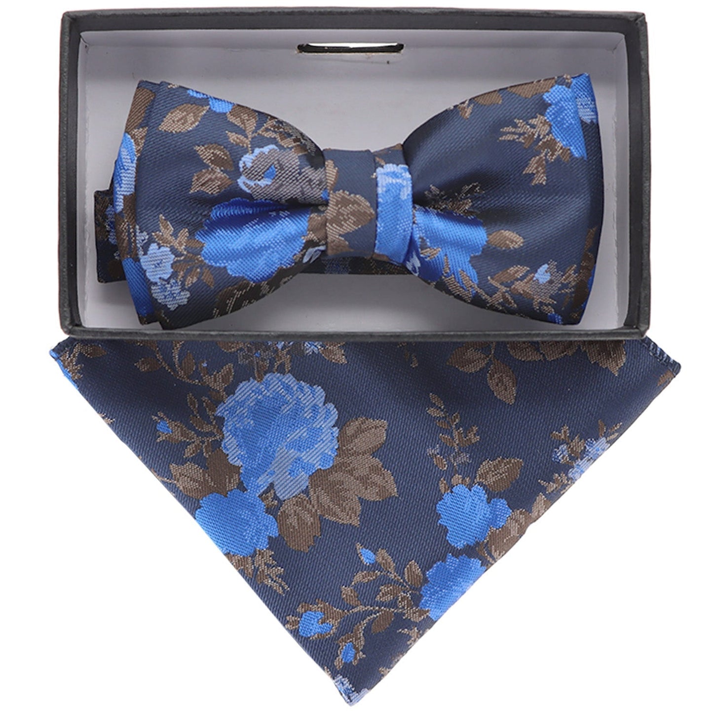 Vittorio Farina Boy's Floral Print Design Bow Tie & Pocket Square in Gift Box