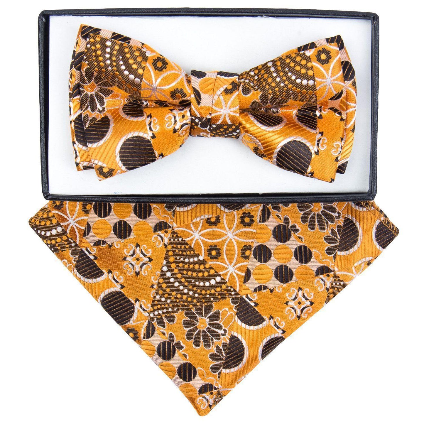 Vittorio Farina Boy's Floral Print Design Bow Tie & Pocket Square in Gift Box