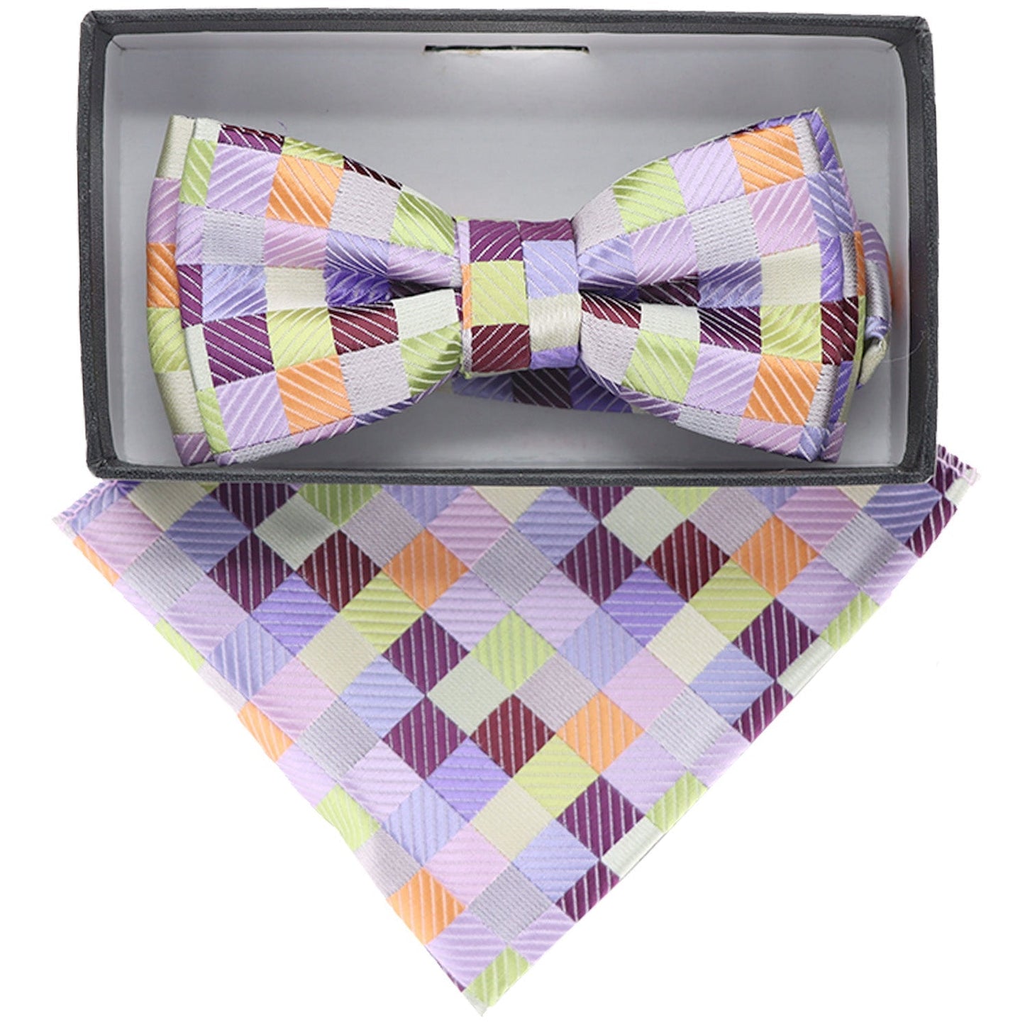 Vittorio Farina Boy's Floral Print Design Bow Tie & Pocket Square in Gift Box