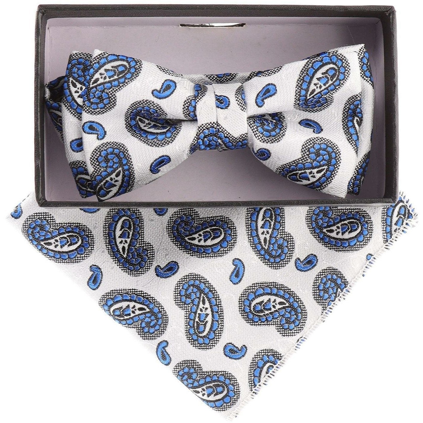 Vittorio Farina Boy's Floral Print Design Bow Tie & Pocket Square in Gift Box
