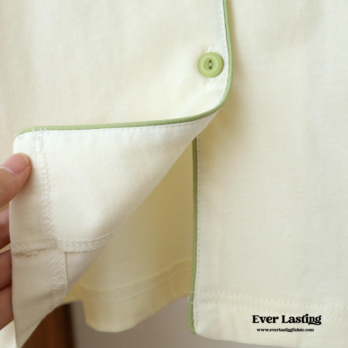 Key Lime Cotton Short Sleeves and Shorts Pajama Set / Yellow