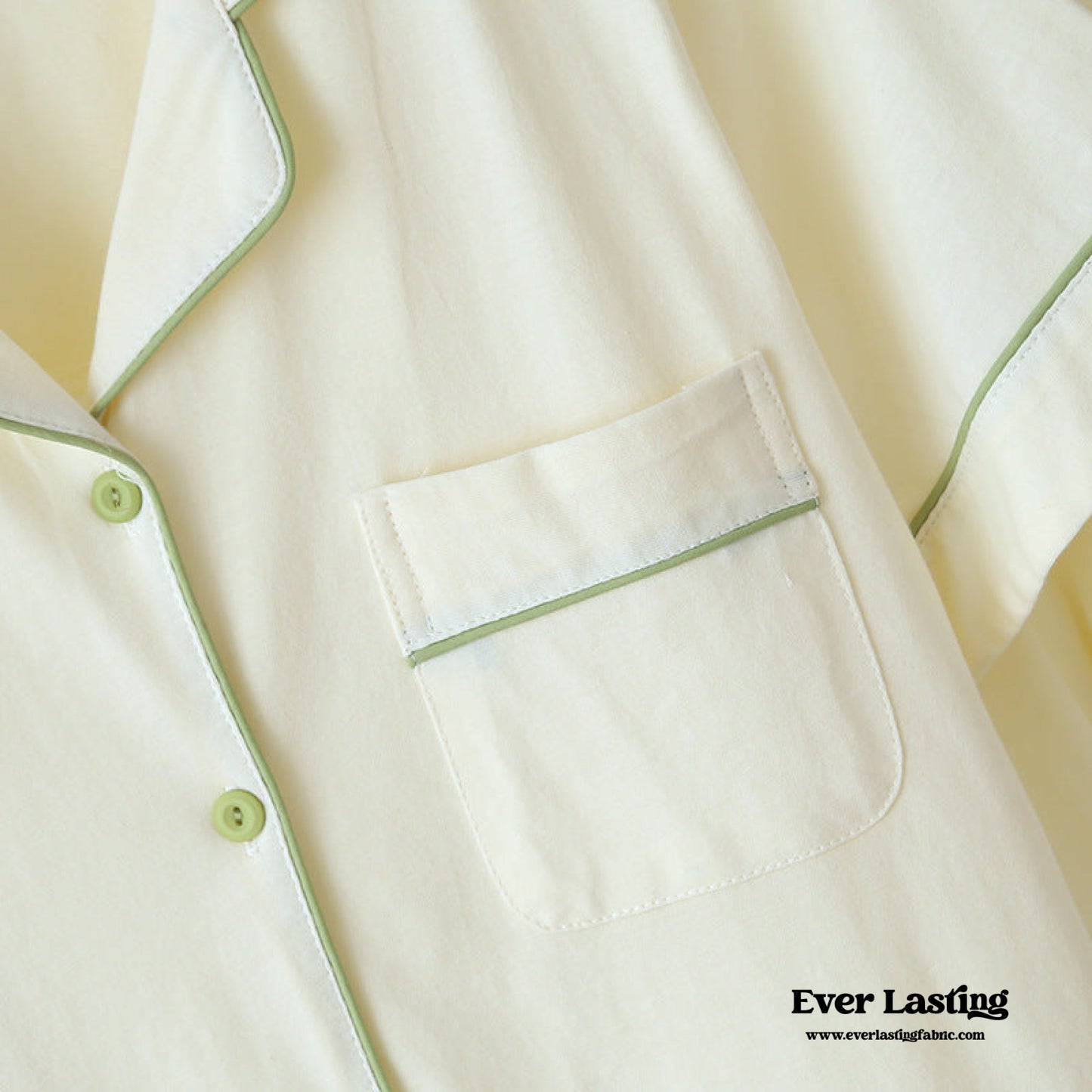 Key Lime Cotton Short Sleeves and Shorts Pajama Set / Yellow