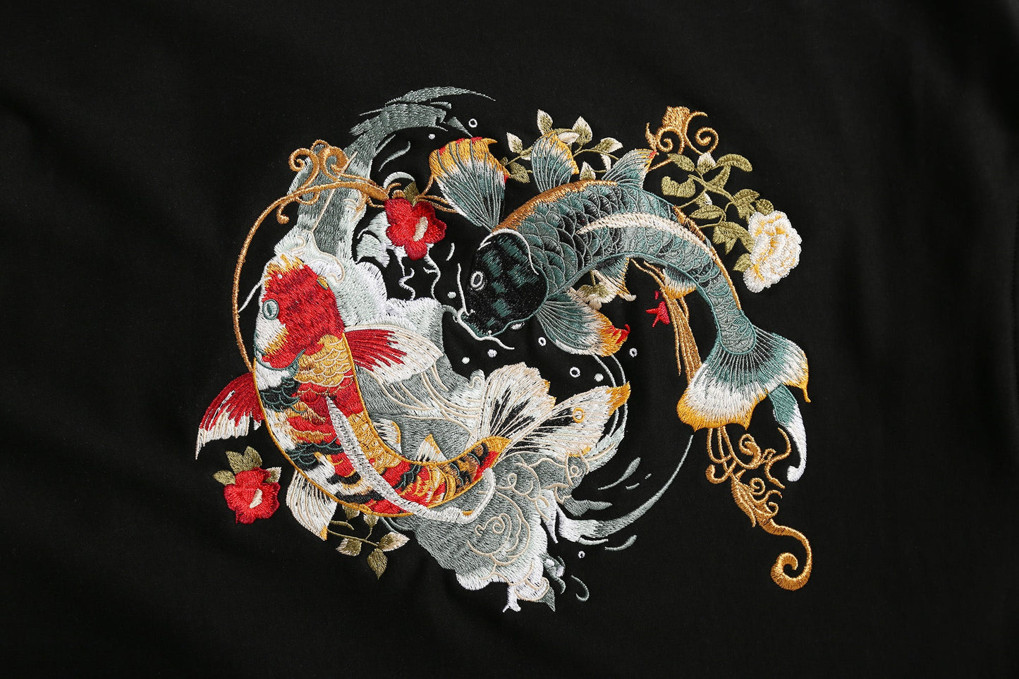 KH9008 YinYang Koi Embroidery Hoodie