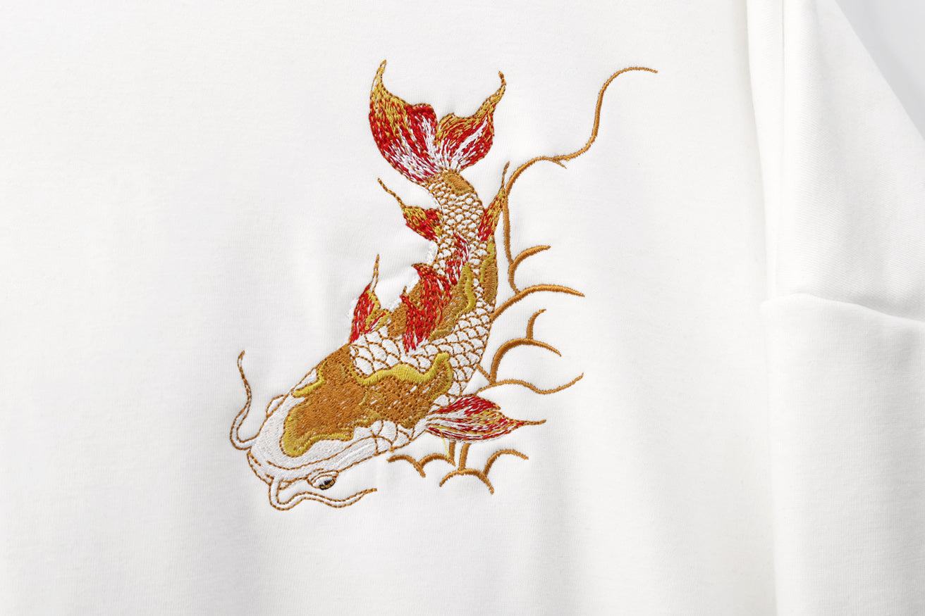 KH9013 Golden Koi Fish Embroidery Hoodie