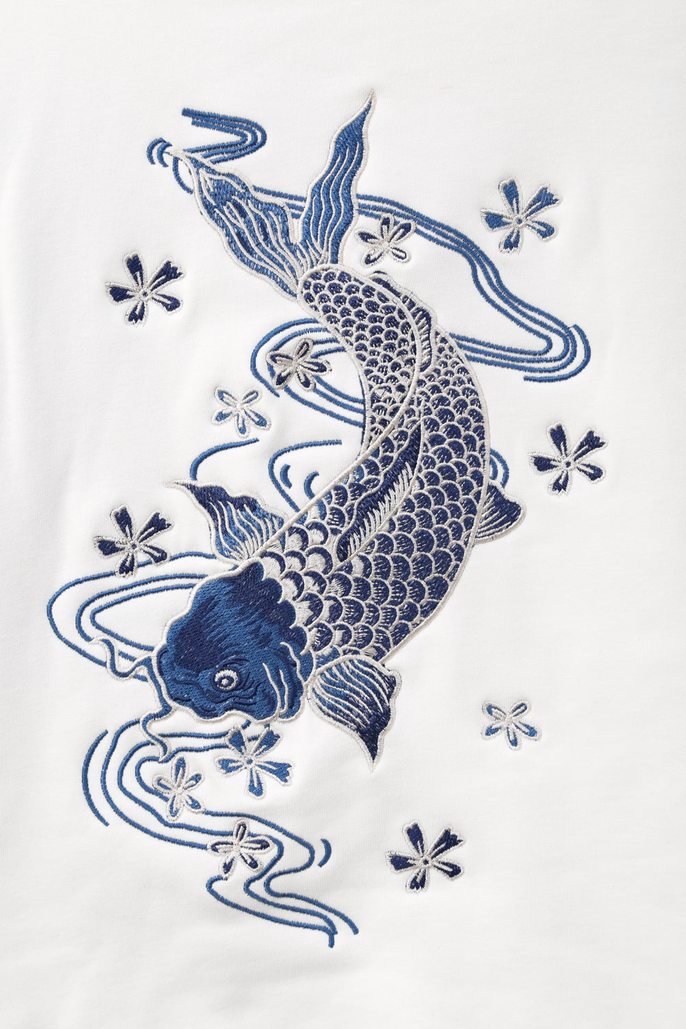 KH9015 Blue Koi Embroidery Hoodie