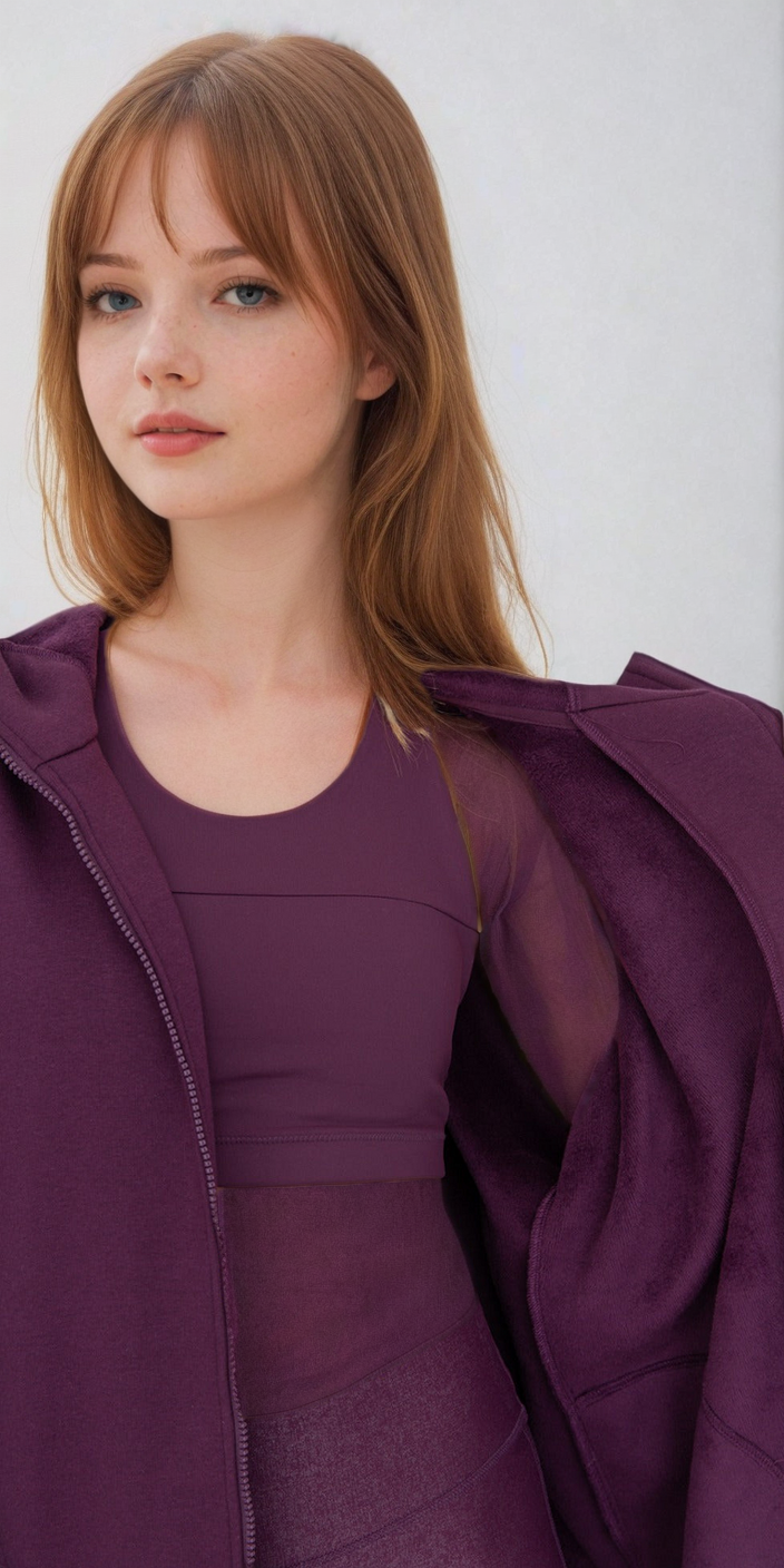 Cozy Comfort  Zip Up Hoodie Jacket  Burgundy