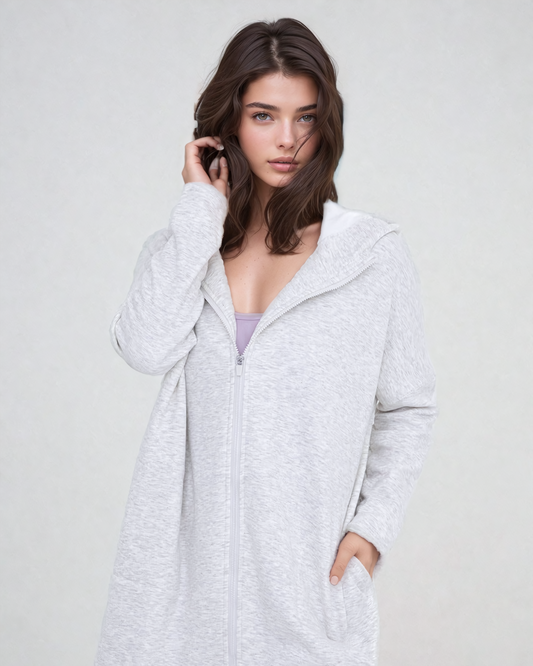 Cozy Comfort  Zip Up Hoodie Jacket Gray