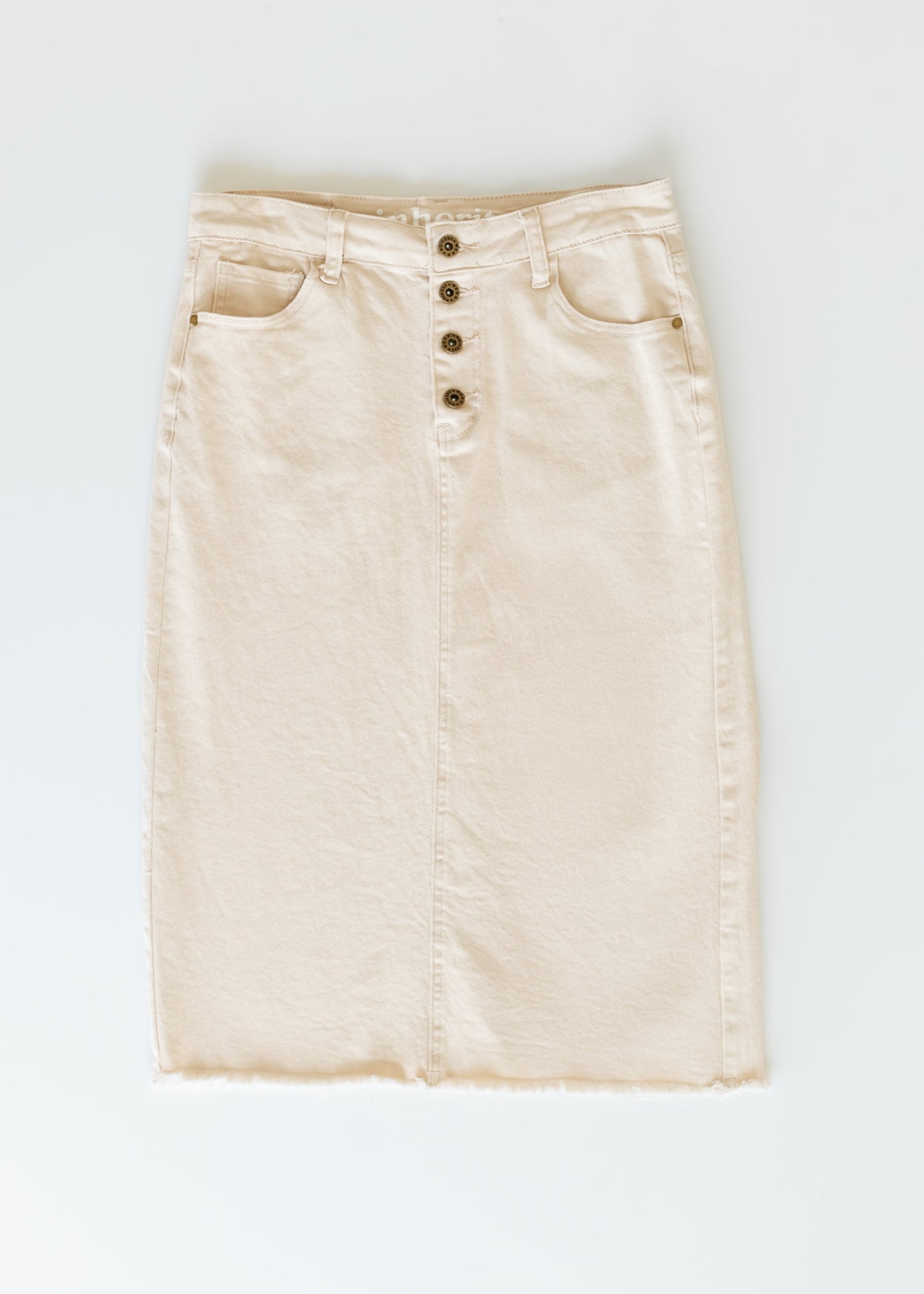 Kobe Raw Hem Denim Midi Skirt - Concordia Style Boutique