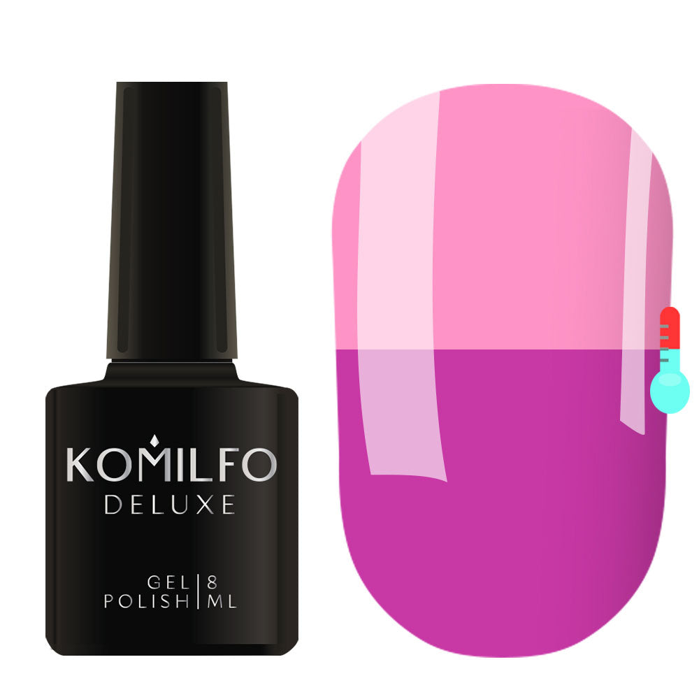 GEL POLISH KOMILFO DELUXE TERMO C010 (LILAC-PINK, WHEN HEATED – PINK), 8 ML 191010
