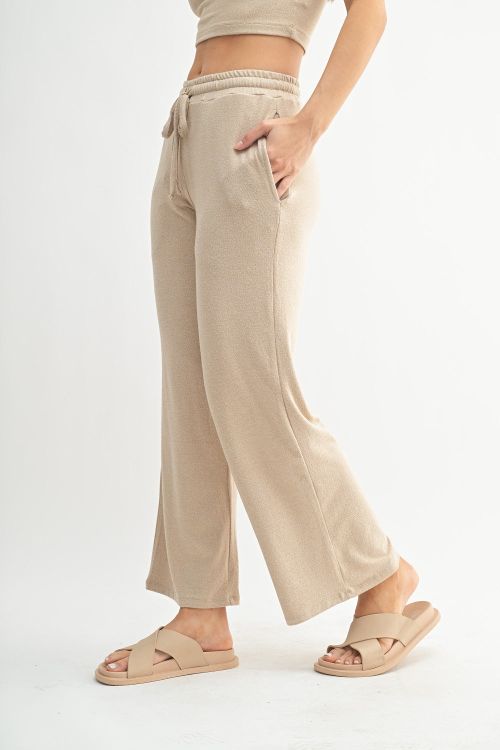 CloudSoft™ Wide-Leg Lounge Pants- Mocha