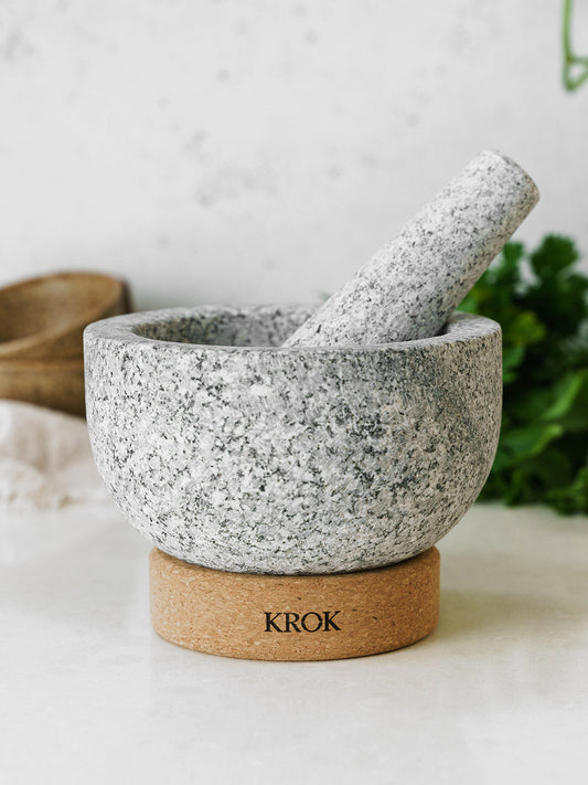 KROK Handmade Thai Granite Mortar and Pestle