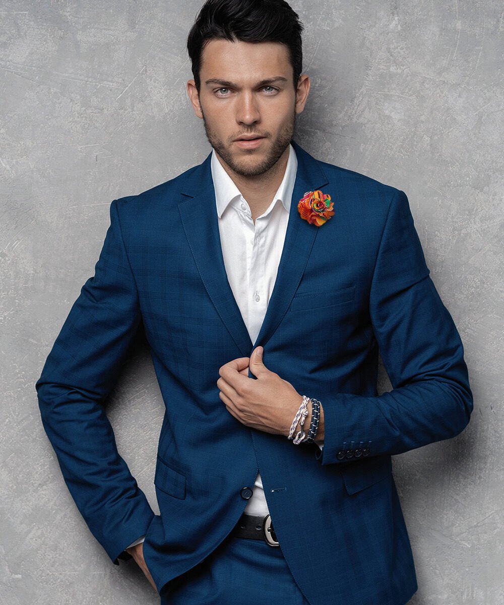 Vittorio Vico Unisex Kente Satin Flower Lapel Pin