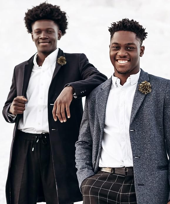 Vittorio Vico Unisex Kente Satin Flower Lapel Pin