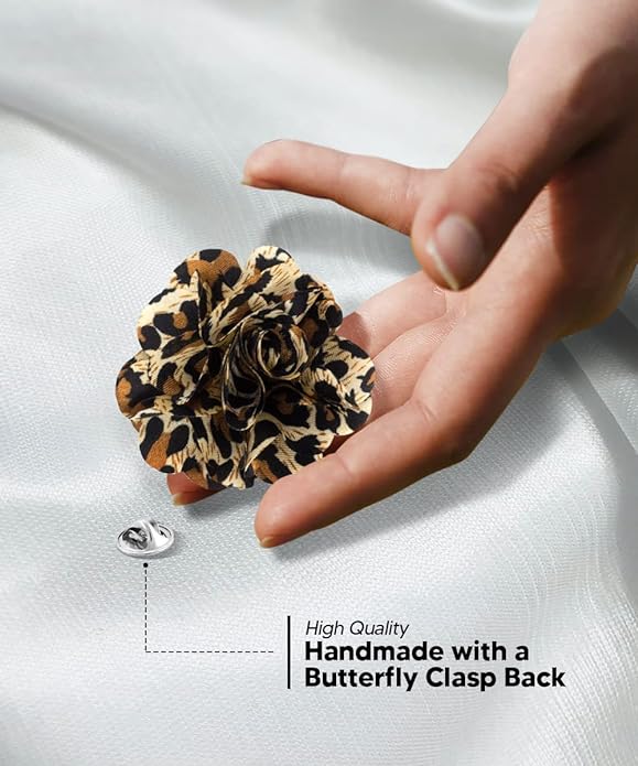 Vittorio Vico Unisex Kente Satin Flower Lapel Pin