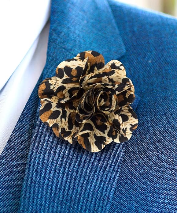 Vittorio Vico Unisex Kente Satin Flower Lapel Pin