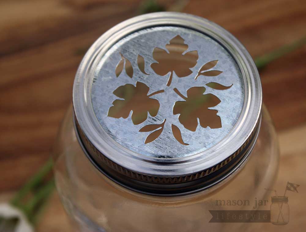 Leaf Pattern Galvanized Metal Lid Insert for RM Mason Jars 10 Pack - Concordia Style Boutique