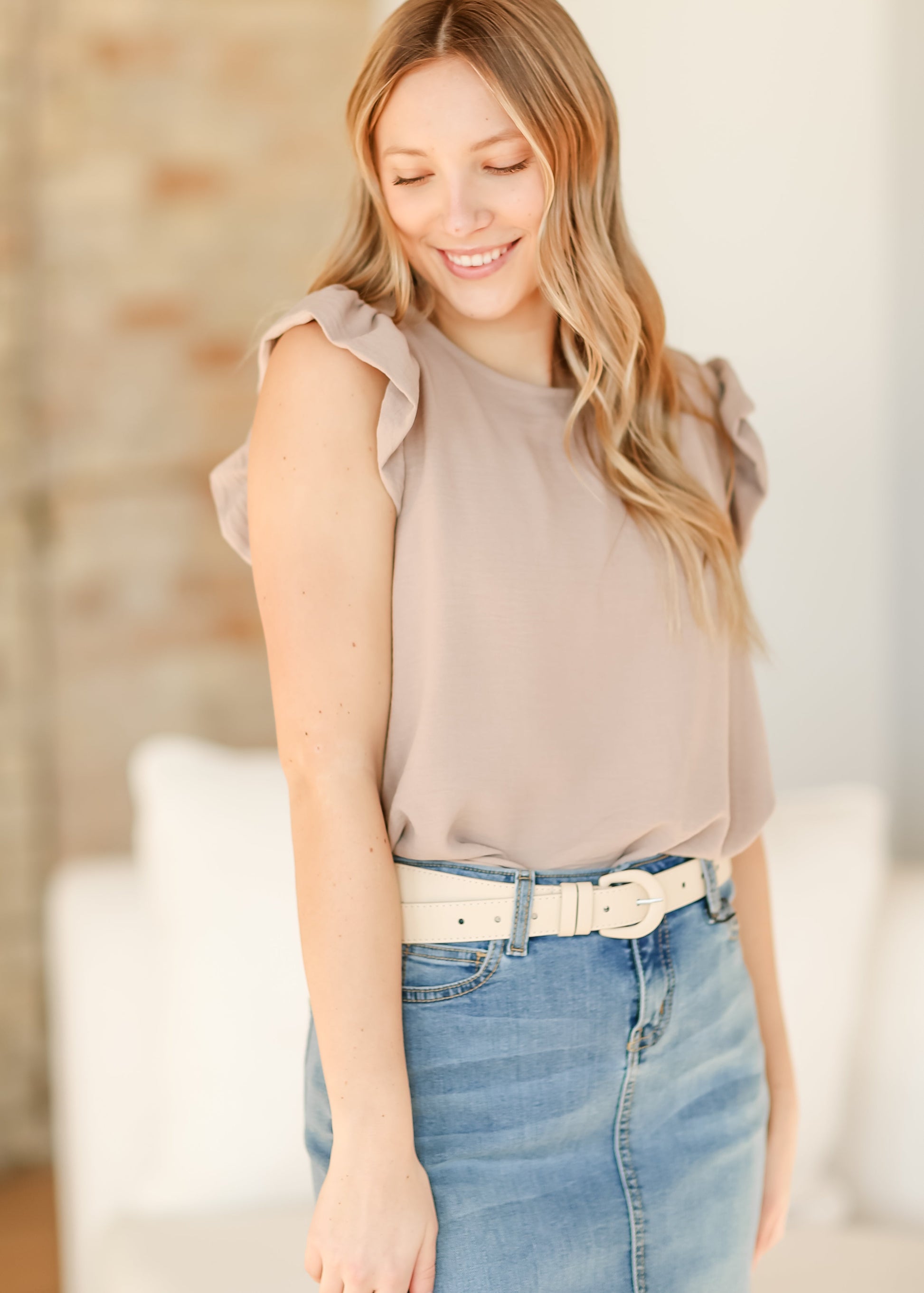 Leanne Ruffle Cap Sleeve Top - Concordia Style Boutique