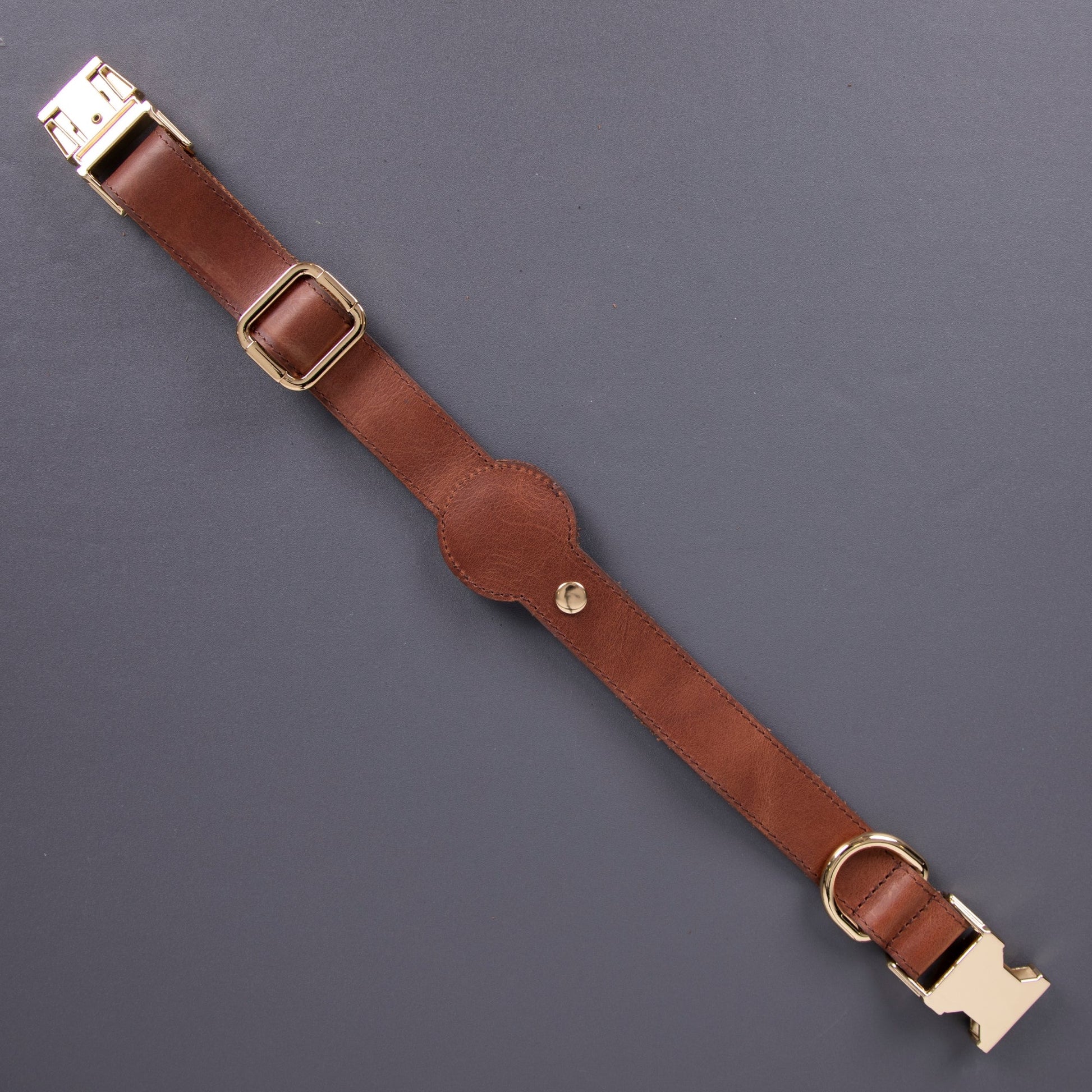 Charlotte Handcrafted Calfskin Leather Dog Collar - Compatible with AirTag - Concordia Style Boutique