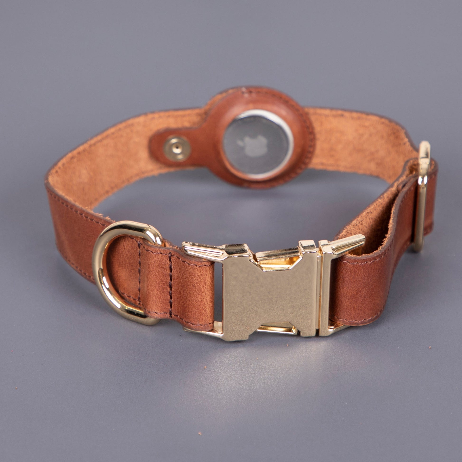 Charlotte Handcrafted Calfskin Leather Dog Collar - Compatible with AirTag - Concordia Style Boutique