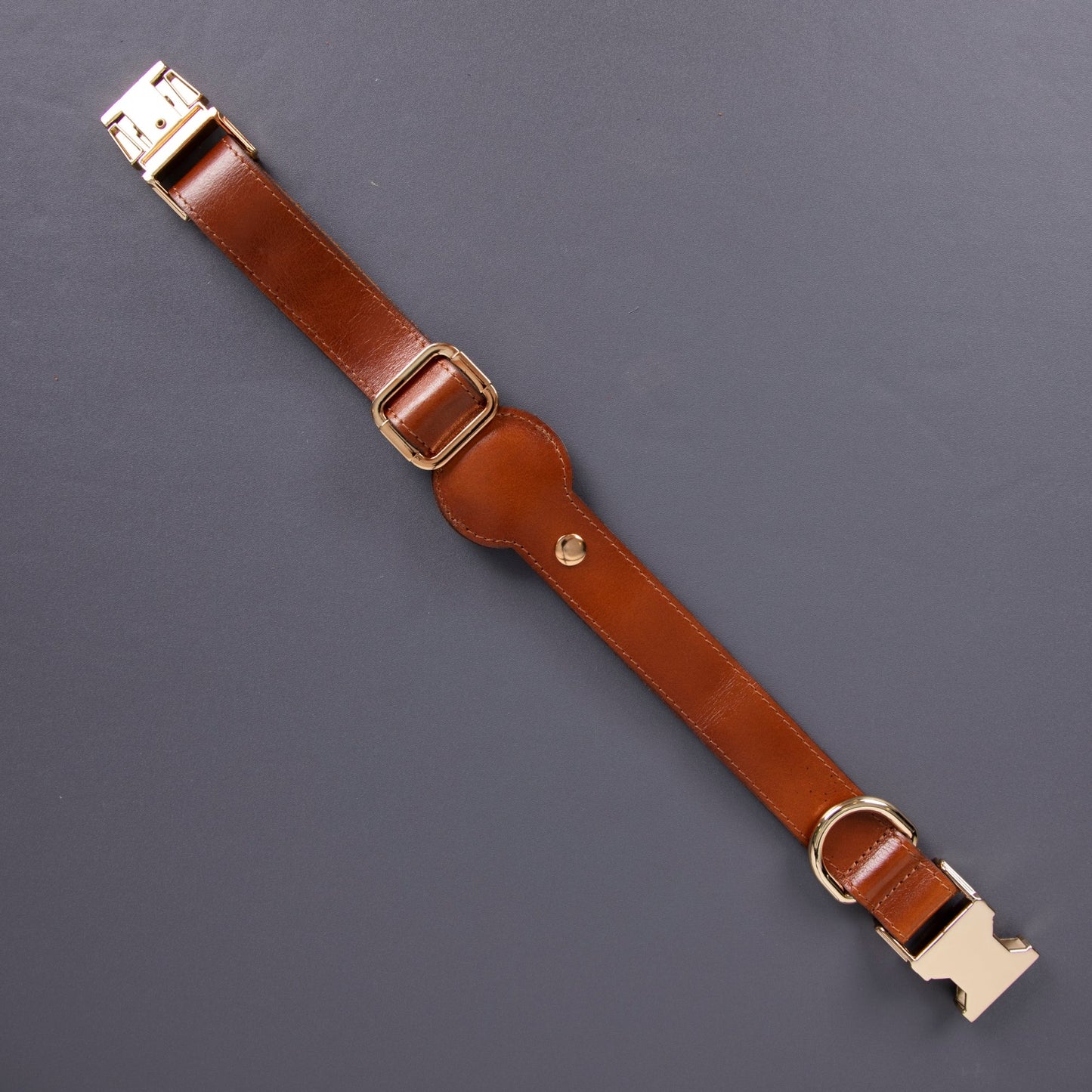 Charlotte Handcrafted Calfskin Leather Dog Collar - Compatible with AirTag - Concordia Style Boutique