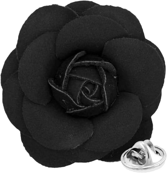 Vittorio Vico Unisex Leather Flower Lapel Pin