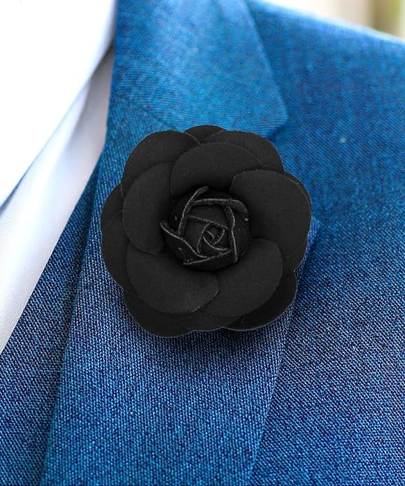 Vittorio Vico Unisex Leather Flower Lapel Pin