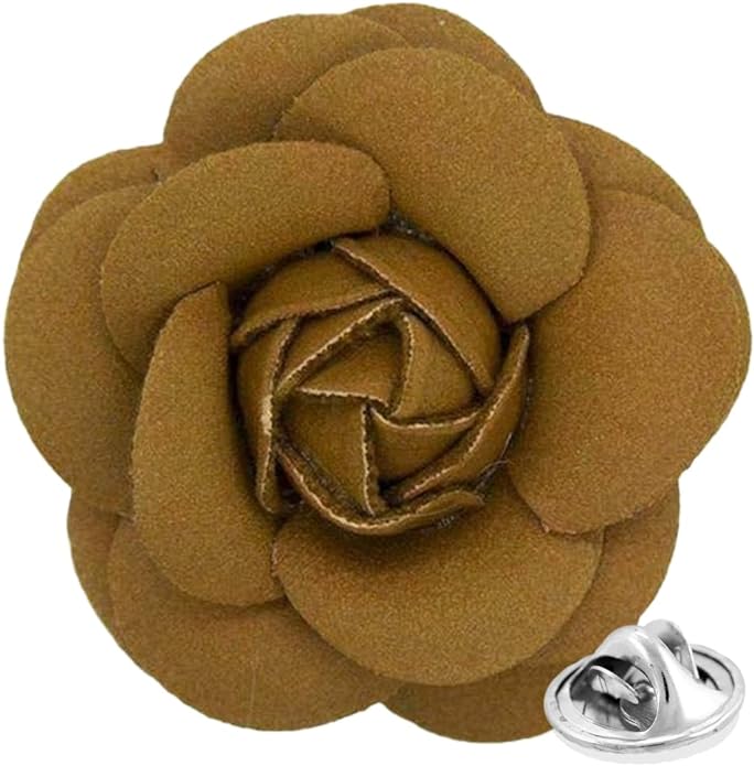 Vittorio Vico Unisex Leather Flower Lapel Pin