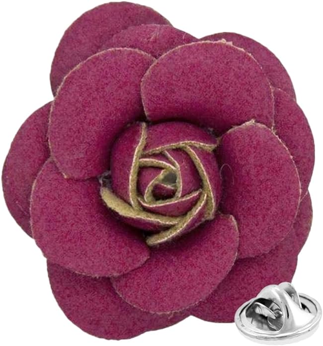 Vittorio Vico Unisex Leather Flower Lapel Pin