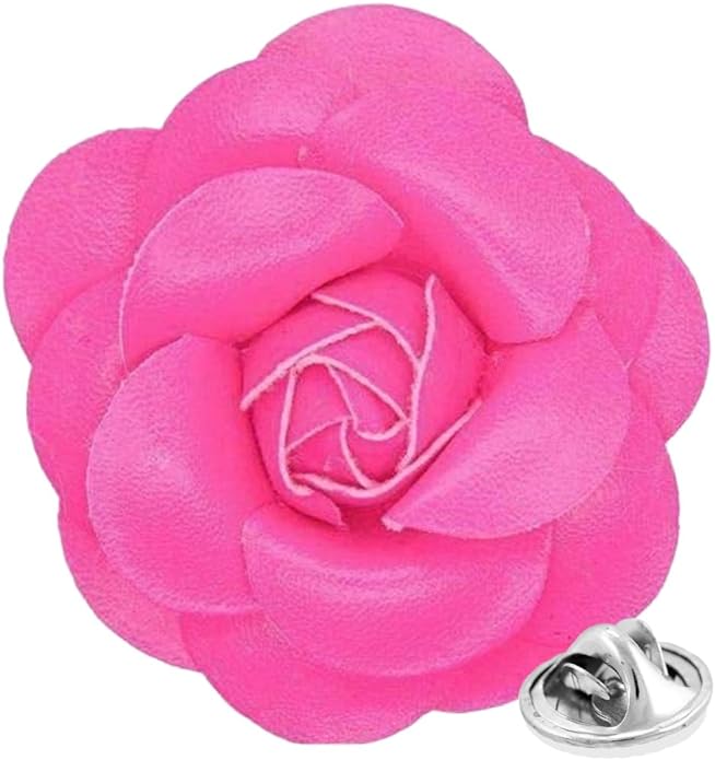 Vittorio Vico Unisex Leather Flower Lapel Pin
