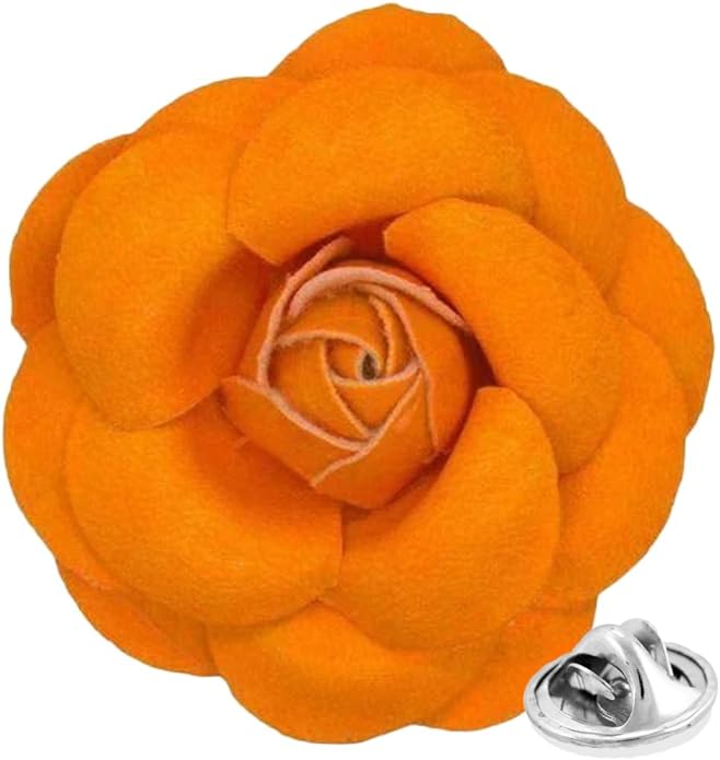 Vittorio Vico Unisex Leather Flower Lapel Pin