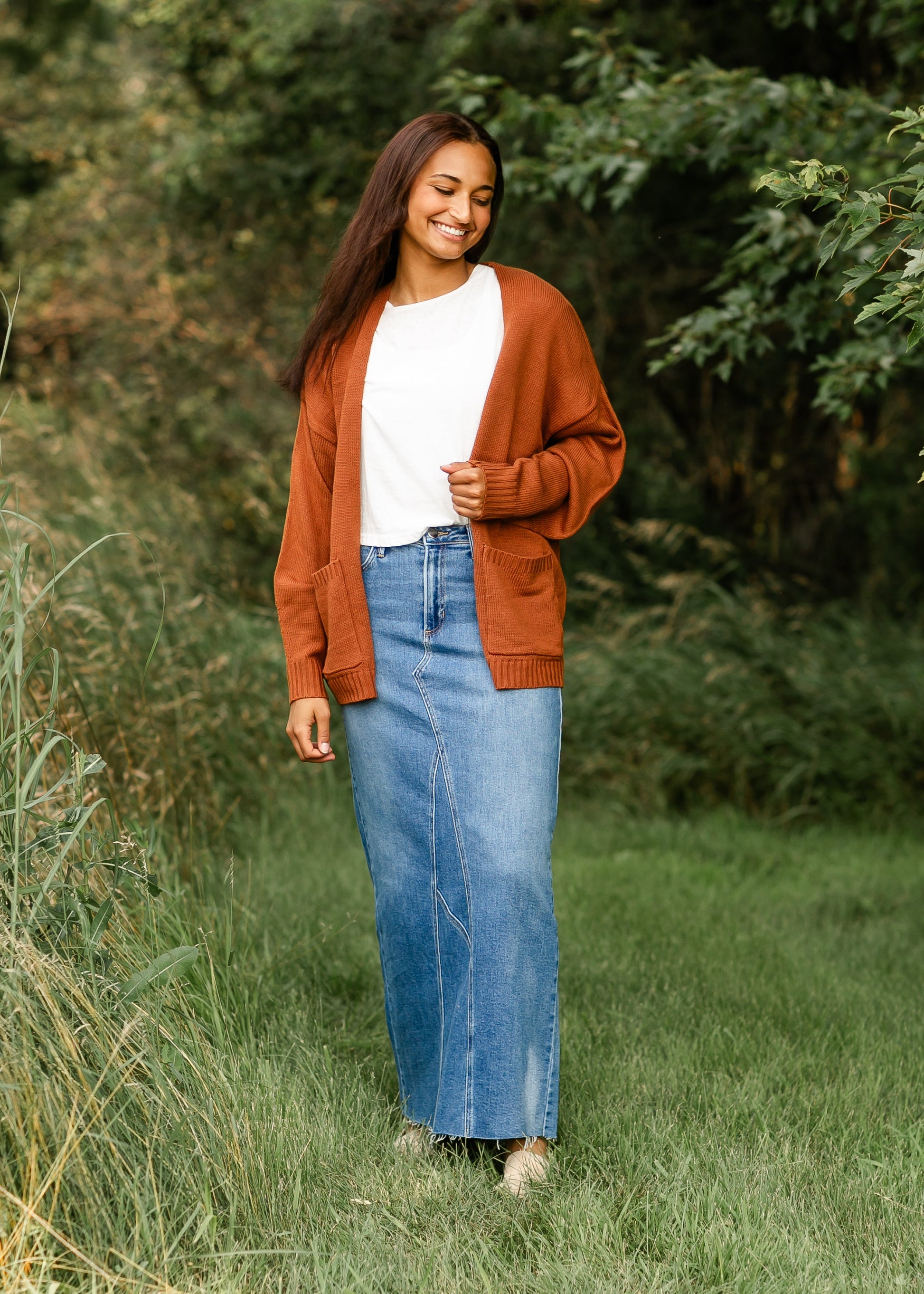 Lee A-Line Raw Hem Maxi Skirt - Concordia Style Boutique