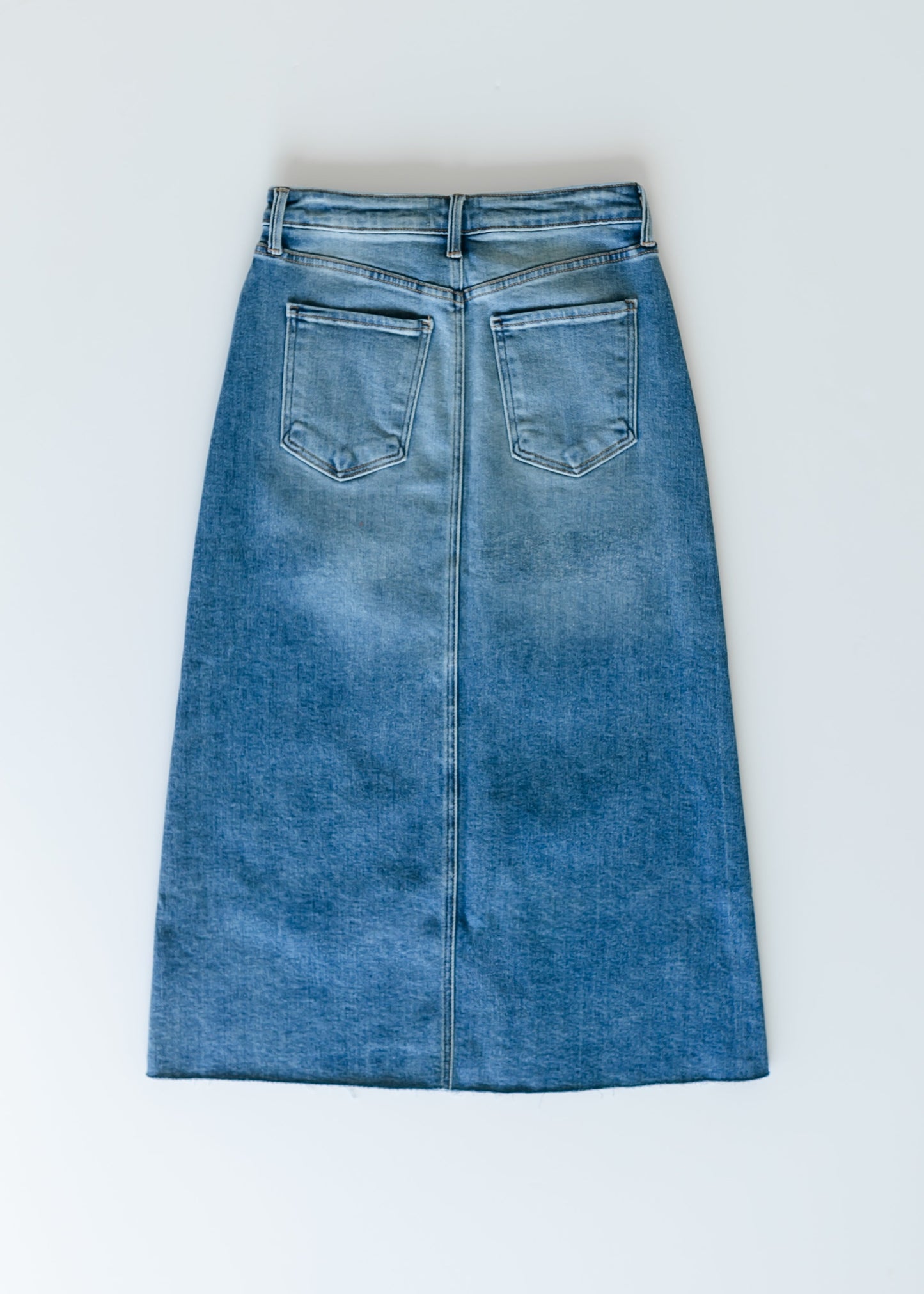 Lee A-Line Raw Hem Midi Skirt - Concordia Style Boutique