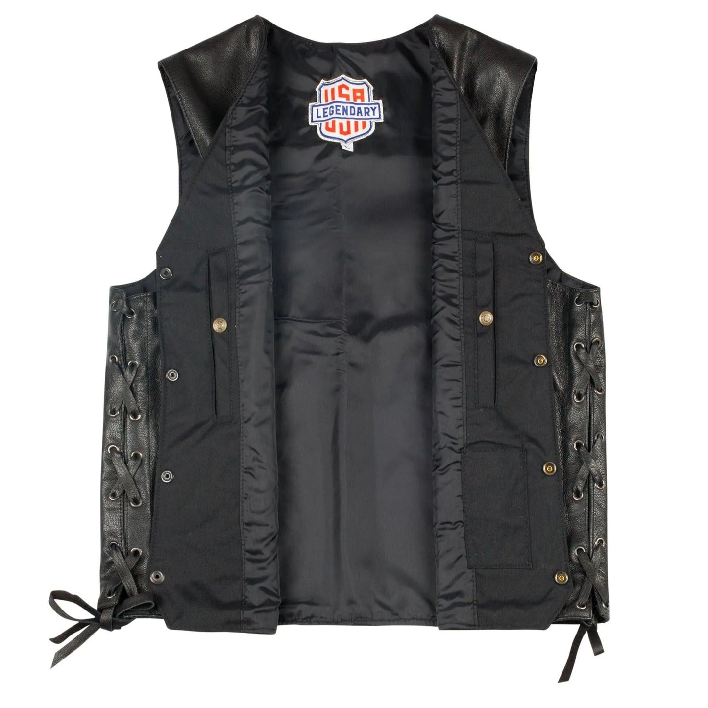 Legendary Dixon Men's Leather Motorcycle Vest