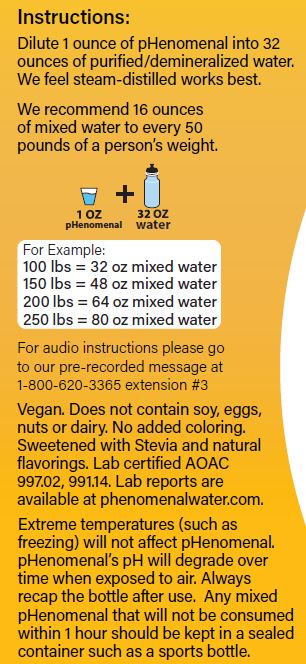 pHenomenal Water Lemon Flavor 32 Oz Concentrate - Makes 8 Gallons - Concordia Style Boutique