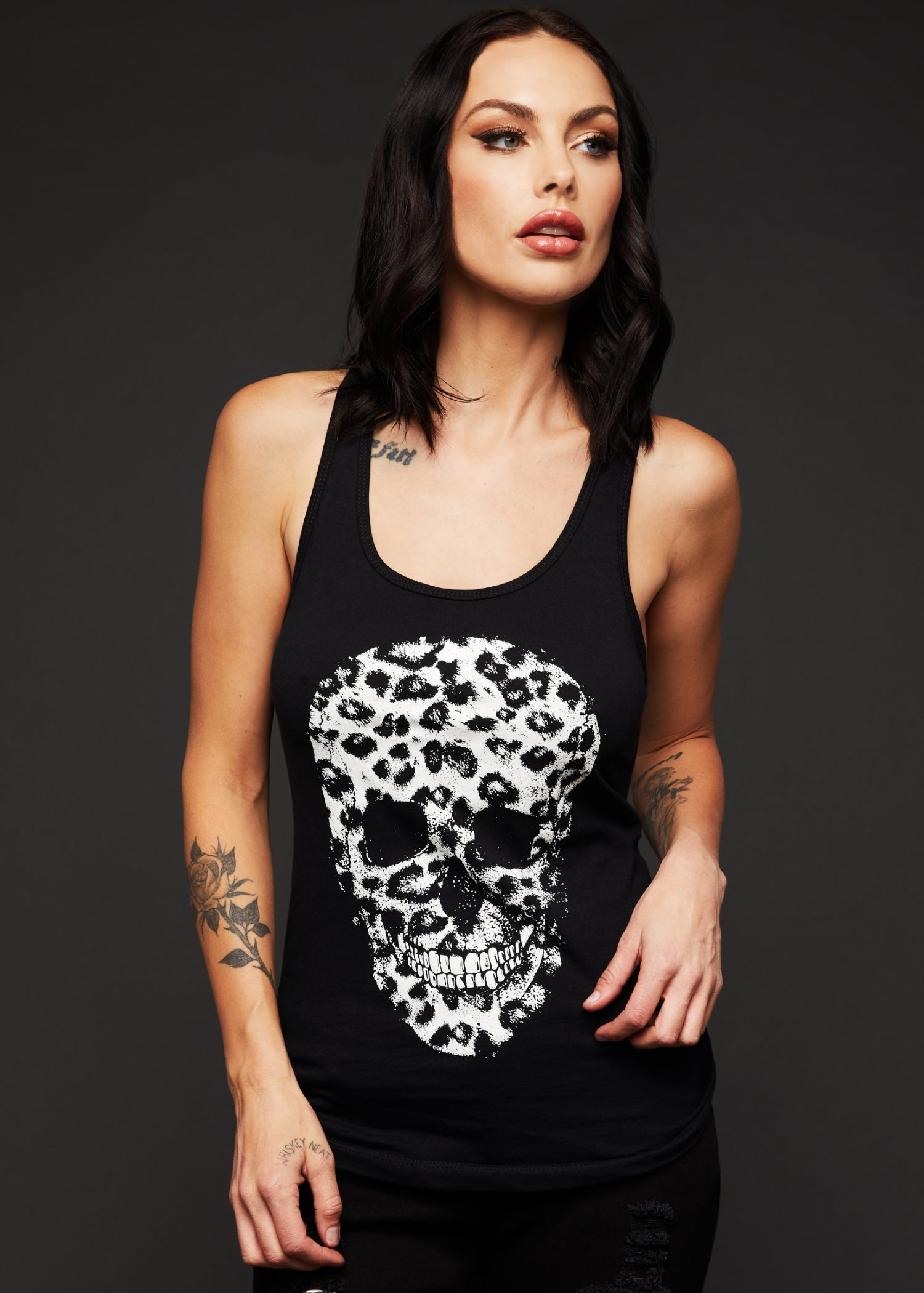 Renegade Leopard Print Skull Tank Top Sleeveless Tee - Concordia Style Boutique