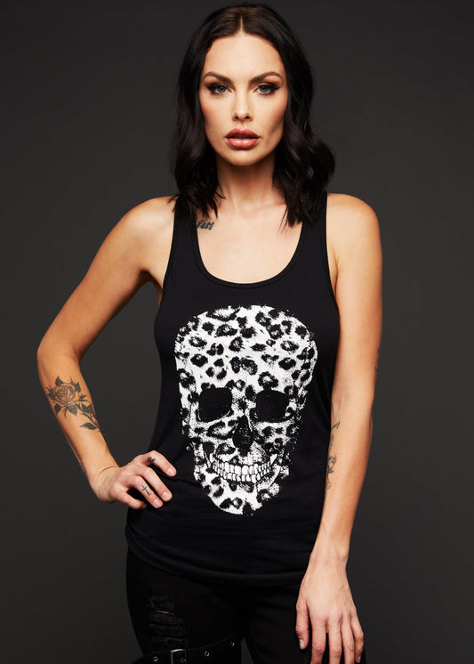 Renegade Leopard Print Skull Tank Top Sleeveless Tee - Concordia Style Boutique