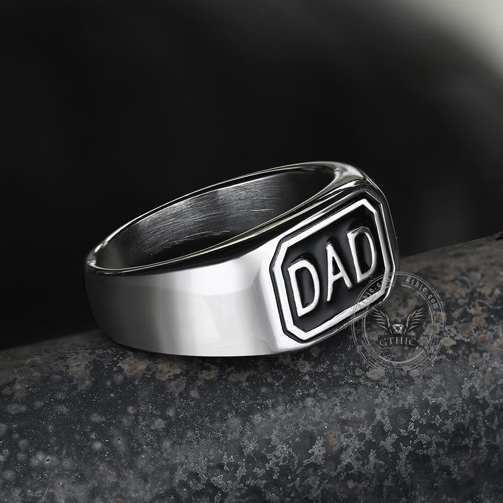 Letters DAD Stainless Steel Ring