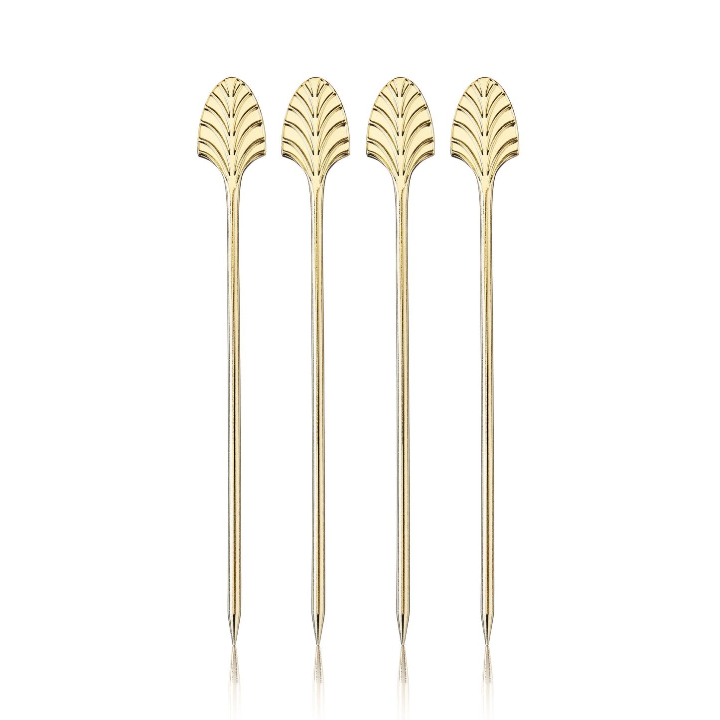 Art Deco Cocktail Picks in Gold Set of 4