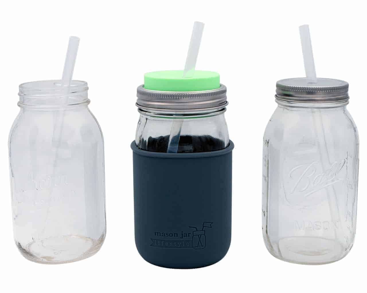 Long Silicone Reusable Straws for Quart or Pint & Half Mason Jars 6 Pack - Concordia Style Boutique