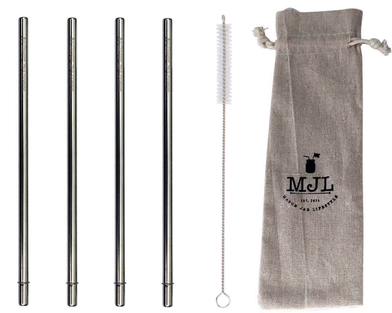 Long Safer Rounded End Stainless Steel Straw for Quart Mason Jars - Concordia Style Boutique