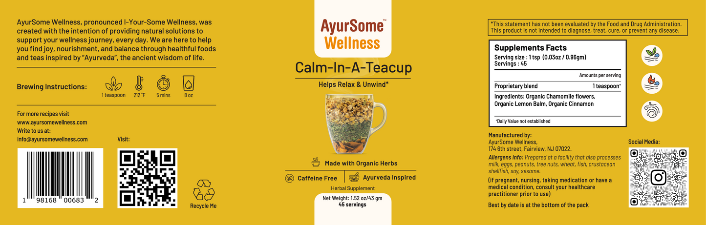 Calm-In-A-Teacup | Organic Chamomile Tea blend