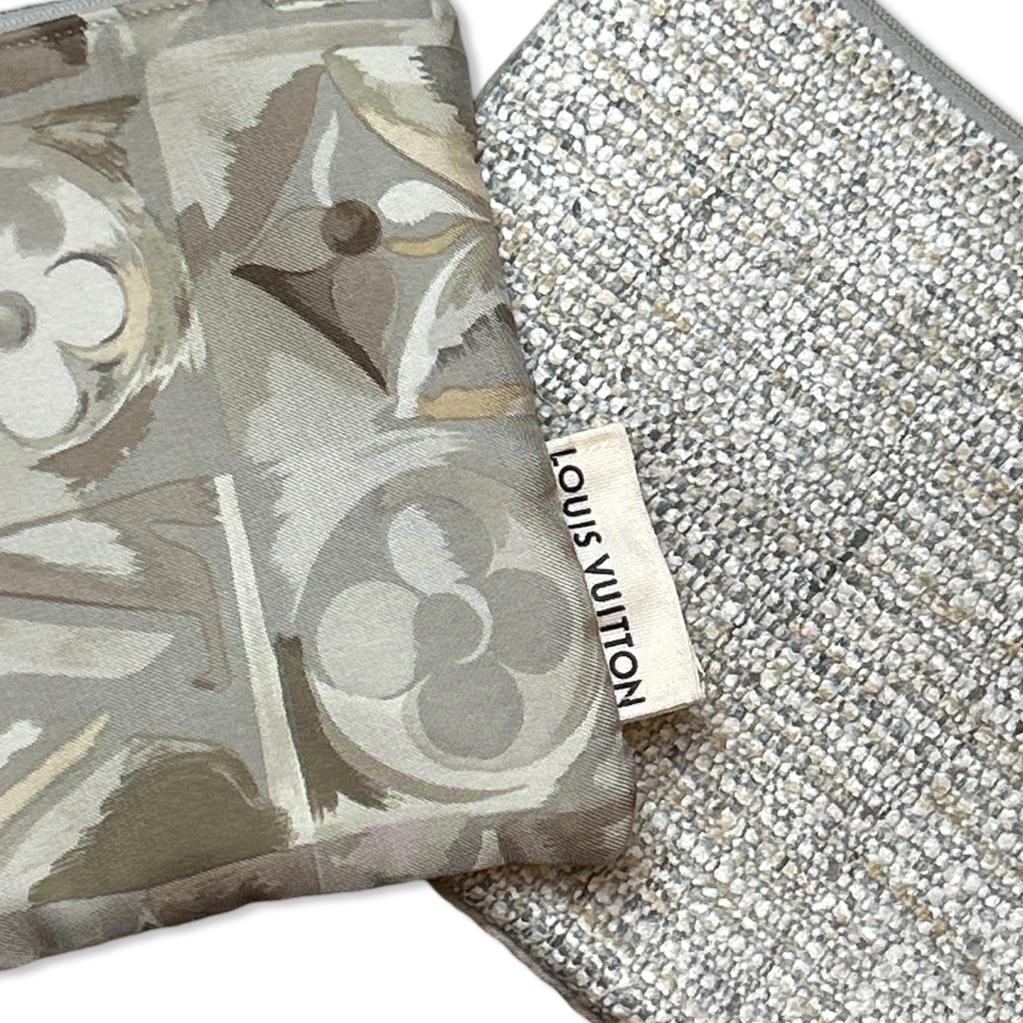 Au Fils du Temps Logo Vintage Silk Scarf Wristlet Bag