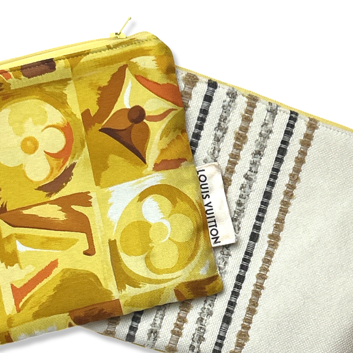 Au Fils du Temps Logo Vintage Silk Scarf Coffee Run Keychain Bag