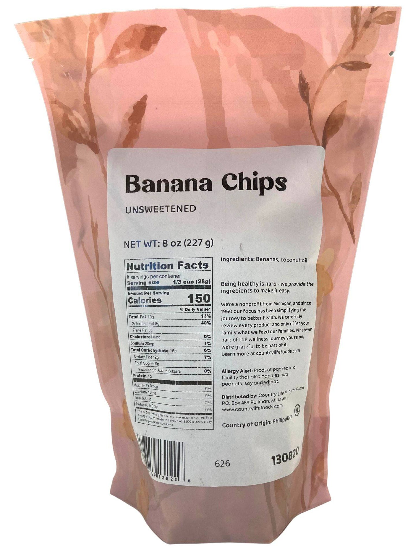 Banana Chips, Unsweetened - Concordia Style Boutique