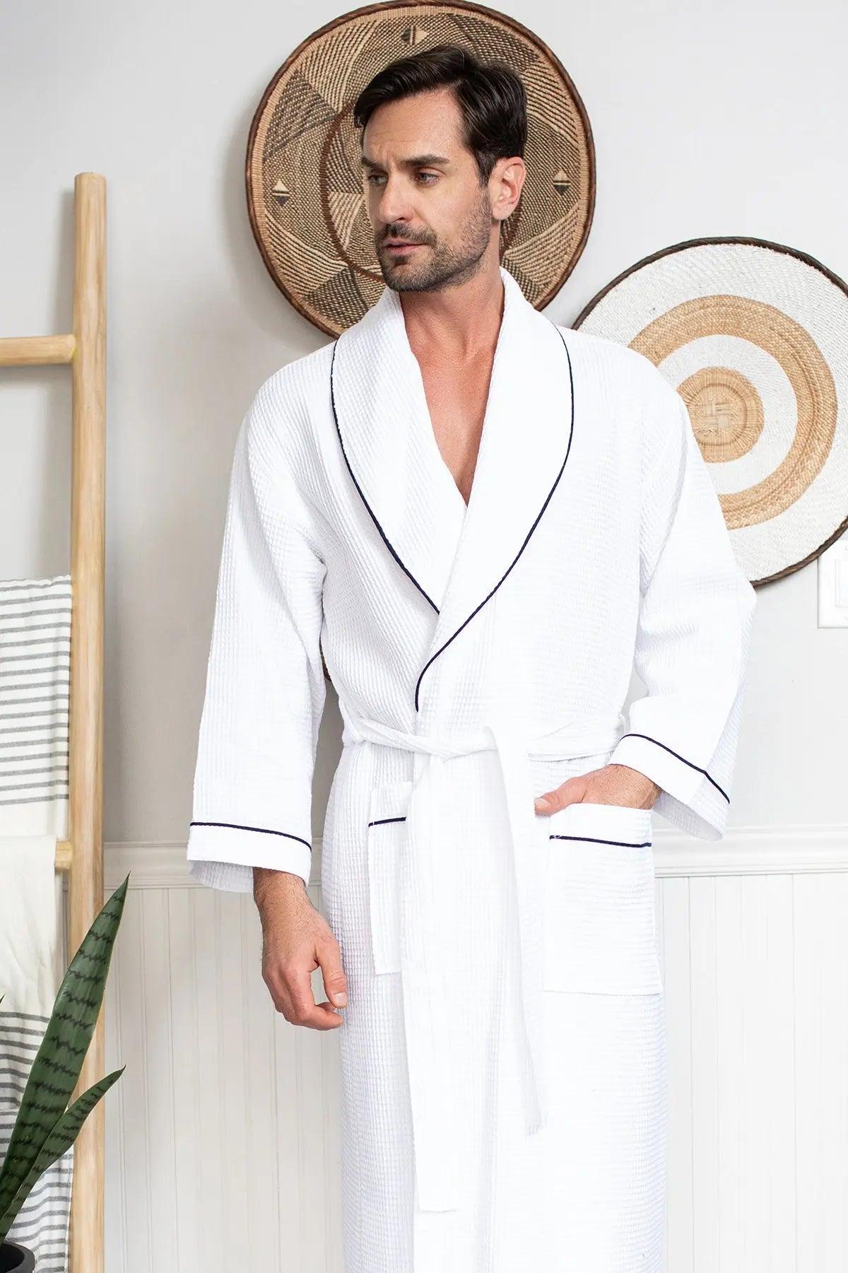 Premium Waffle Piping Robe for Men - Concordia Style Boutique