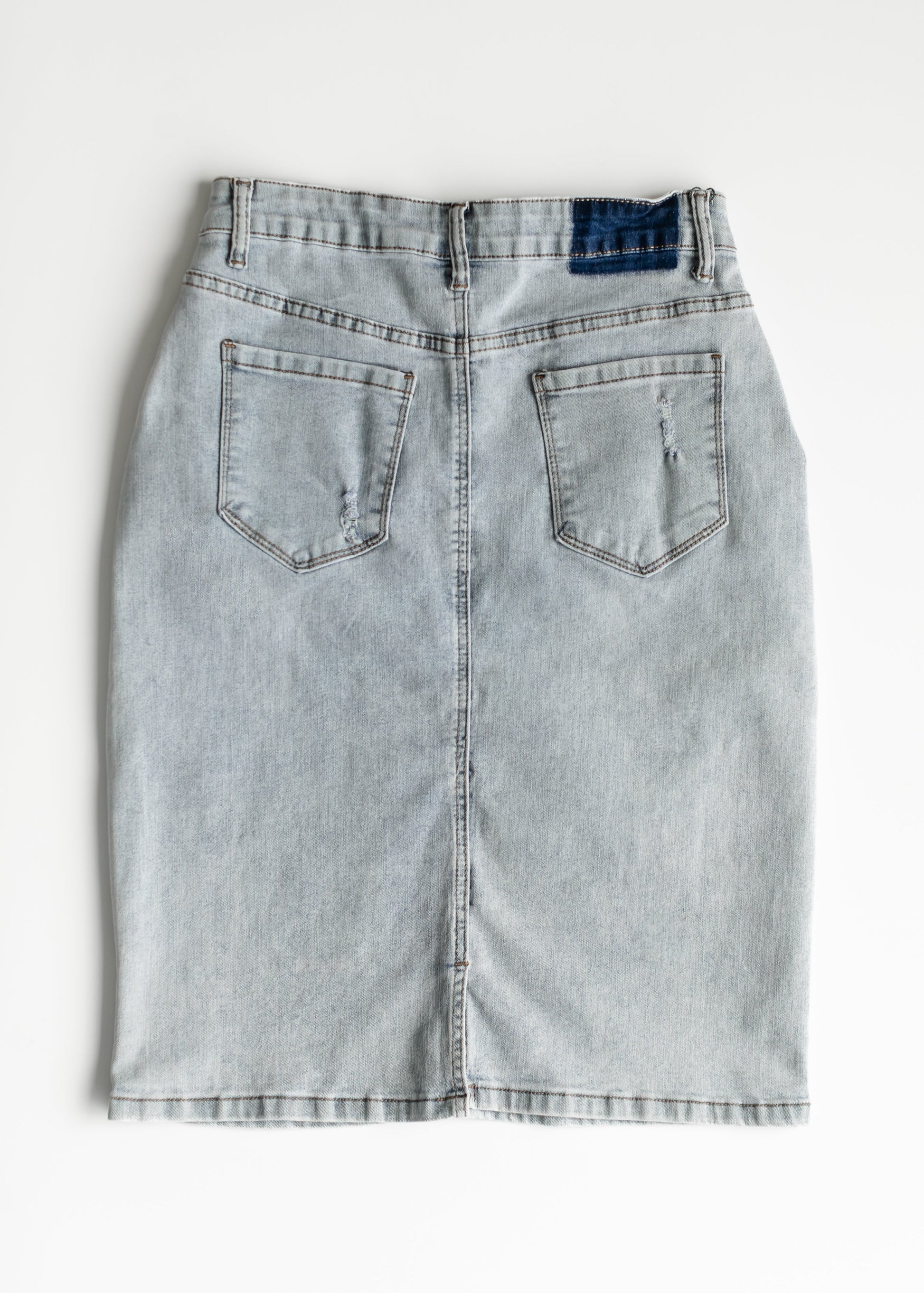 Maelia Distressed Denim Midi Skirt - Concordia Style Boutique